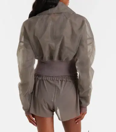 Rick Owens Dracucollar tulle and organza bomber jacket | Thumbnail 2