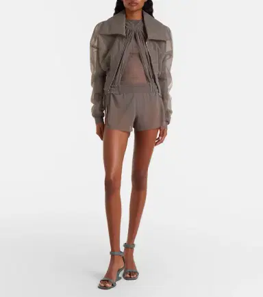 Rick Owens Dracucollar tulle and organza bomber jacket | Thumbnail 3
