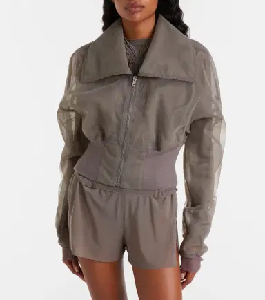 Rick Owens Dracucollar tulle and organza bomber jacket | Thumbnail 5