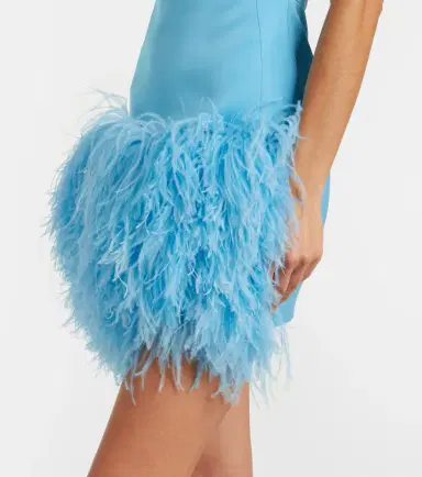 David Koma Feather-trimmed satin minidress | Thumbnail 6 David Koma Feather-trimmed satin minidress | Thumbnail 6