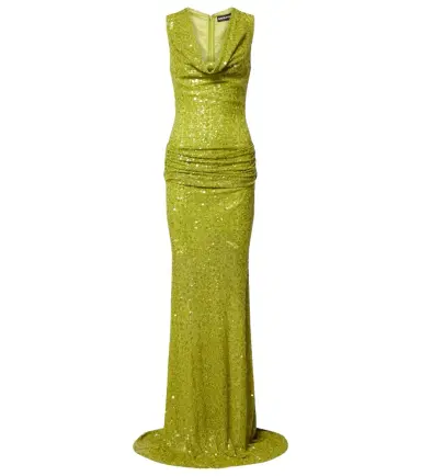 David Koma Sequined draped gown | Thumbnail 1 David Koma Sequined draped gown | Thumbnail 1