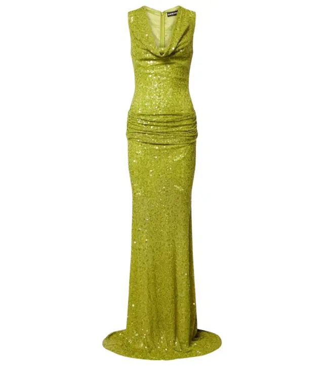 Sequined draped gown