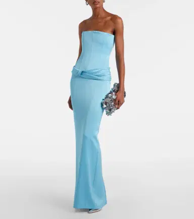 Alex Perry Crêpe satin bustier gown | Thumbnail 3