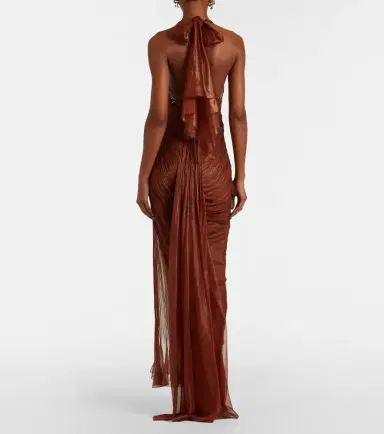 Maria Lucia Hohan Milagros halterneck silk muslin gown | Thumbnail 5 Maria Lucia Hohan Milagros halterneck silk muslin gown | Thumbnail 5