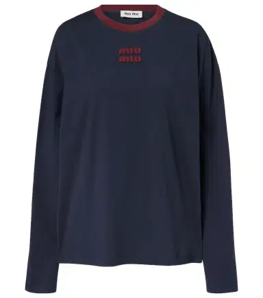 Miu Miu Logo cotton jersey T-shirt | Thumbnail 1 Miu Miu Logo cotton jersey T-shirt | Thumbnail 1