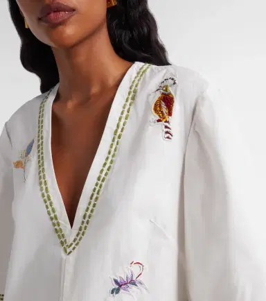 ALÉMAIS Alémais Camelia embroidered cotton minidress | Thumbnail 3