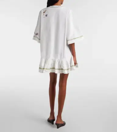 ALÉMAIS Alémais Camelia embroidered cotton minidress | Thumbnail 5
