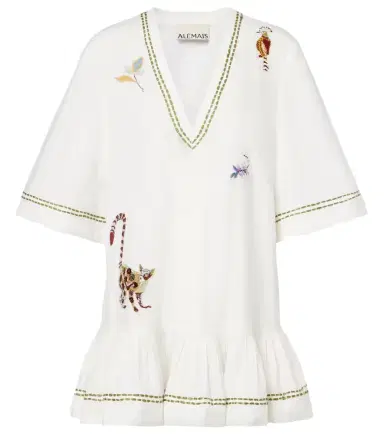 ALÉMAIS Alémais Camelia embroidered cotton minidress | Thumbnail 1