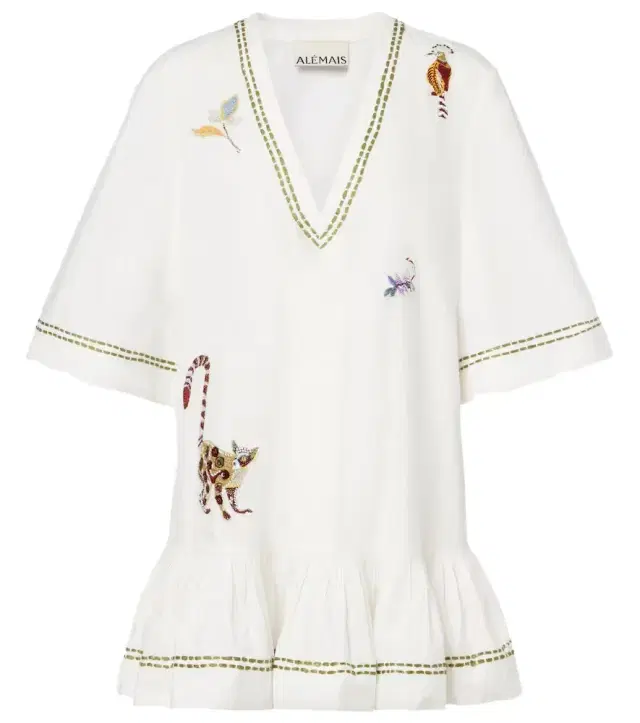 Alémais Camelia embroidered cotton minidress