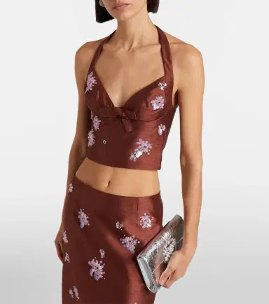 SHUSHU/TONG Embellished halterneck crop top | Thumbnail 4 SHUSHU/TONG Embellished halterneck crop top | Thumbnail 4