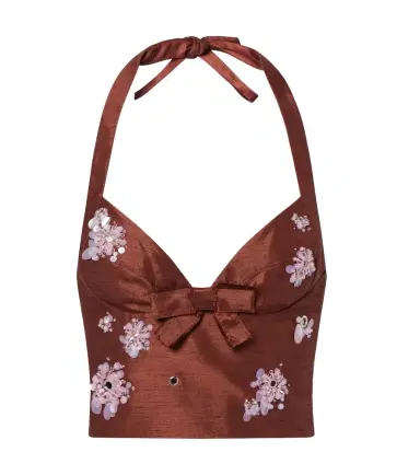 SHUSHU/TONG Embellished halterneck crop top | Thumbnail 1 SHUSHU/TONG Embellished halterneck crop top | Thumbnail 1