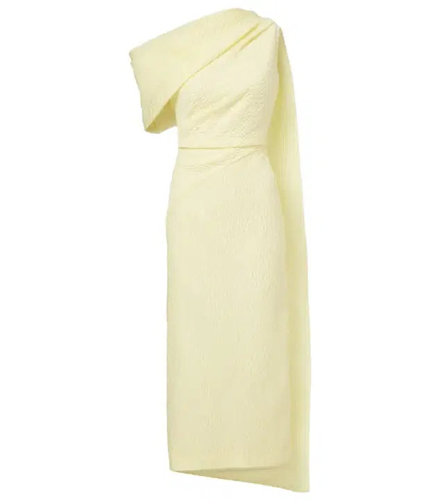 Maite caped cloqué midi dress