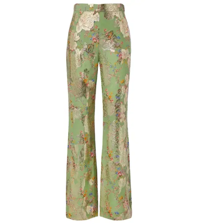 Fil coupé silk lamé flared pants