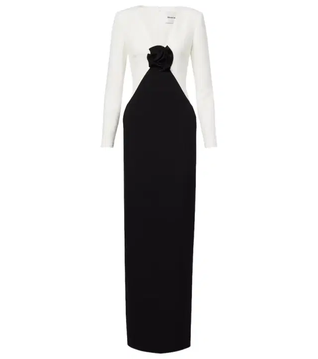 Roland Mouret Floral-appliqué crêpe gown