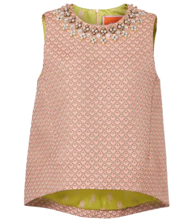 La DoubleJ La Scala floral jacquard top