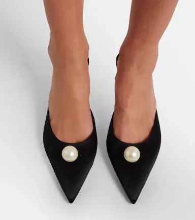 Magda Butrym Faux pearl satin mules | Thumbnail 5