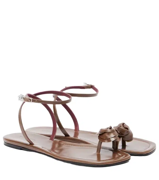 Magda Butrym Floral-appliqué leather sandals