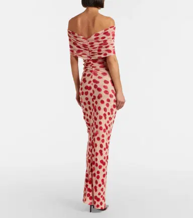 Stella McCartney Off-shoulder printed mesh maxi dress | Thumbnail 2