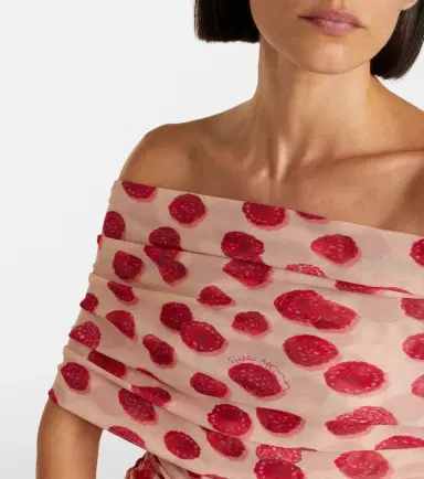 Stella McCartney Off-shoulder printed mesh maxi dress | Thumbnail 5