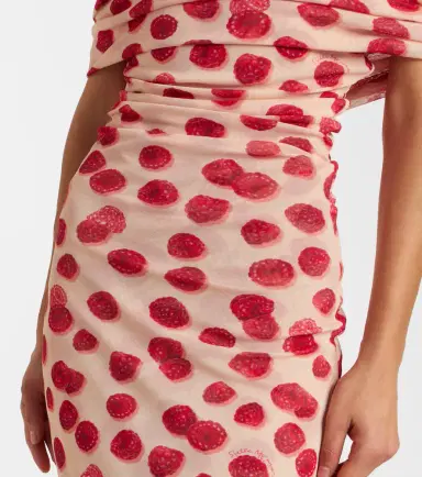 Stella McCartney Off-shoulder printed mesh maxi dress | Thumbnail 7