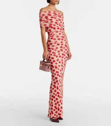 Stella McCartney Off-shoulder printed mesh maxi dress | Thumbnail 8