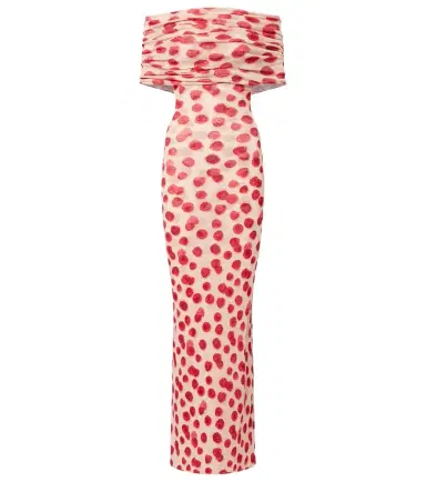 Stella McCartney Off-shoulder printed mesh maxi dress | Thumbnail 1