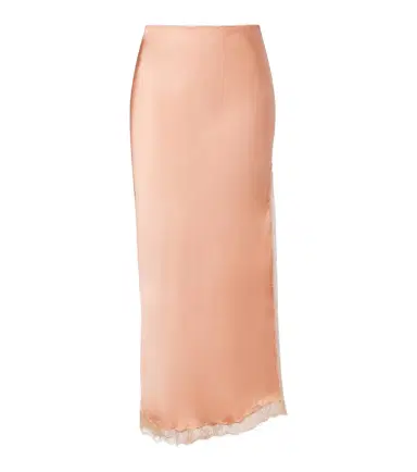 Poupette St Barth Lila lace-trimmed satin slip skirt | Thumbnail 1