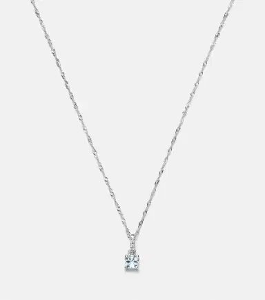 STONE AND STRAND Le Bleu 14kt white gold necklace with diamonds and aquamarine | Thumbnail 2