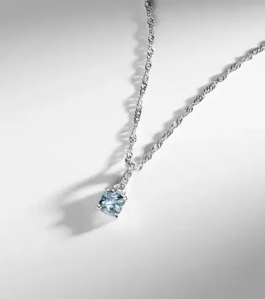 STONE AND STRAND Le Bleu 14kt white gold necklace with diamonds and aquamarine | Thumbnail 6