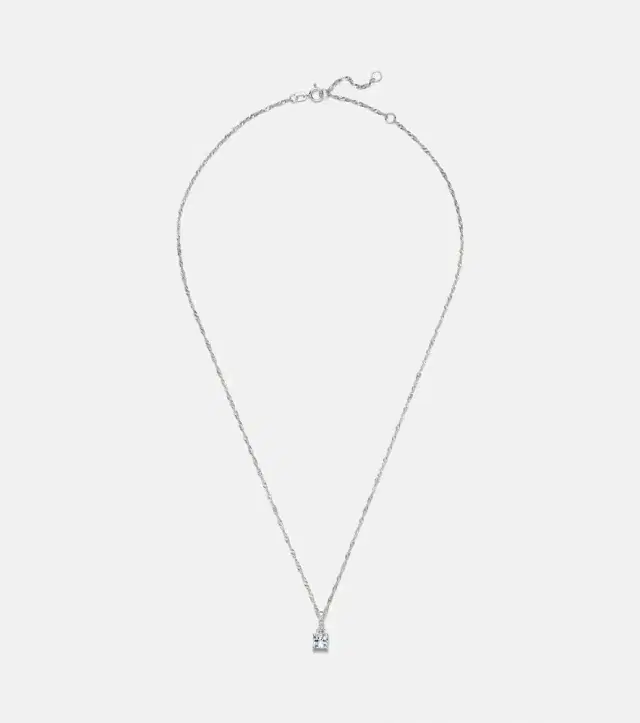 Stone and Strand Le Bleu 14kt white gold necklace with diamonds and aquamarine