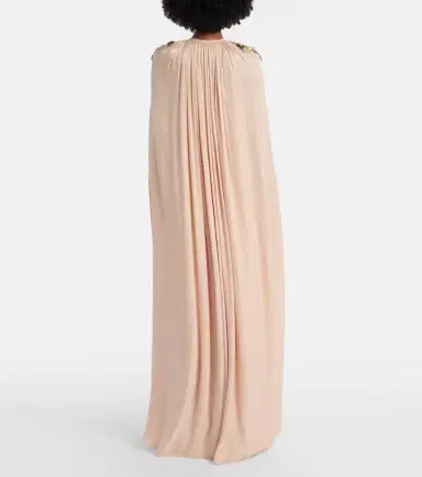 Costarellos Sireen caped embellished georgette gown | Thumbnail 3 Costarellos Sireen caped embellished georgette gown | Thumbnail 3