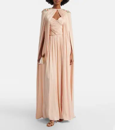 Costarellos Sireen caped embellished georgette gown | Thumbnail 4 Costarellos Sireen caped embellished georgette gown | Thumbnail 4