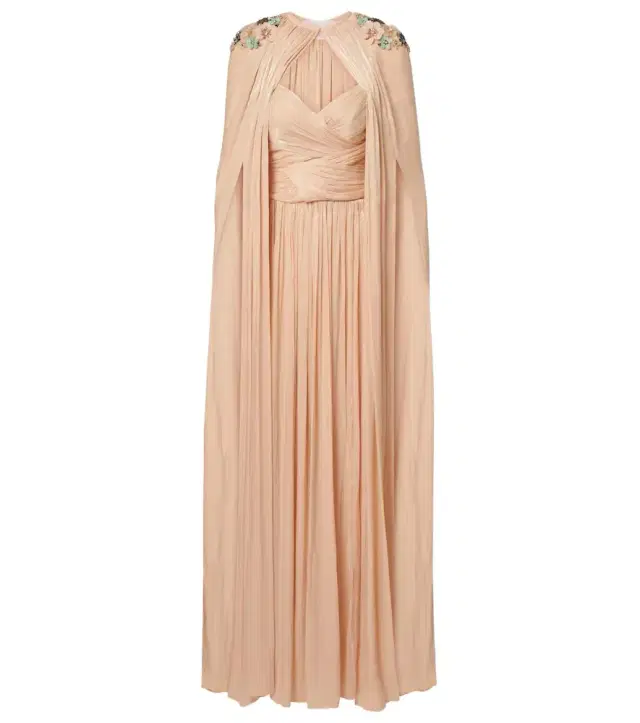 Sireen caped embellished georgette gown