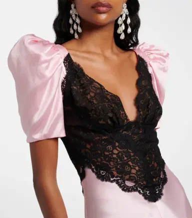 Rodarte Lace-trimmed silk cocktail dress | Thumbnail 2