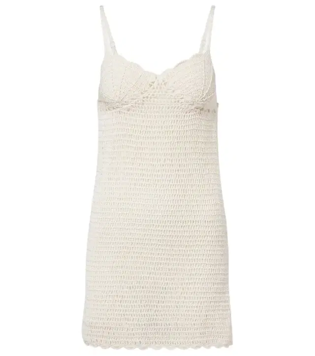 Anna Kosturova Crochet scalloped cotton minidress