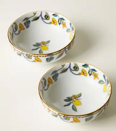 La DoubleJ Borboni White set of 2 porcelain snack bowls | Thumbnail 2