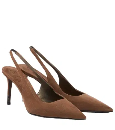 Brunello Cucinelli Monili suede slingback pumps | Thumbnail 1