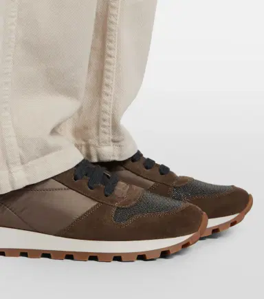 Brunello Cucinelli Monili suede-trimmed sneakers | Thumbnail 5