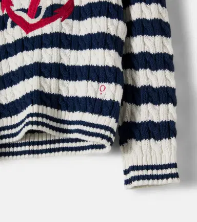 Pepa London Cable-knit striped cotton sweater | Thumbnail 2