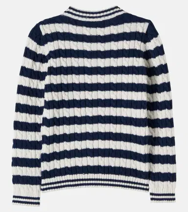 Pepa London Cable-knit striped cotton sweater | Thumbnail 3