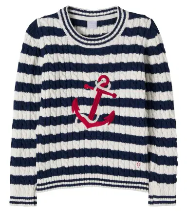 Pepa London Cable-knit striped cotton sweater | Thumbnail 1