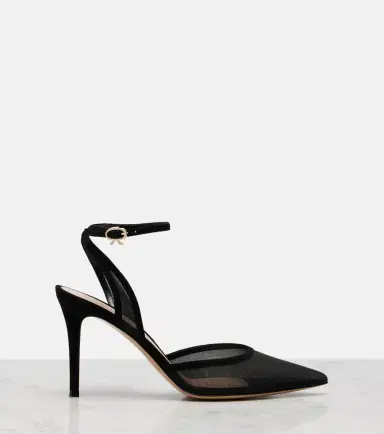Gianvito Rossi Dorotea suede-trimmed slingback pumps | Thumbnail 2 Gianvito Rossi Dorotea suede-trimmed slingback pumps | Thumbnail 2