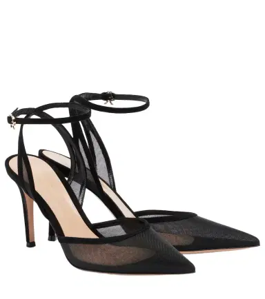 Gianvito Rossi Dorotea suede-trimmed slingback pumps | Thumbnail 1 Gianvito Rossi Dorotea suede-trimmed slingback pumps | Thumbnail 1