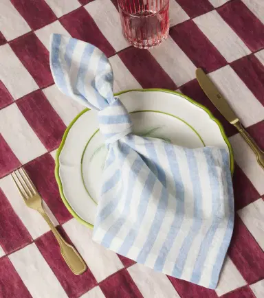 Once Milano Set of 4 striped linen napkins | Thumbnail 2