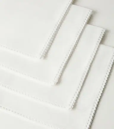 Once Milano Set of 4 lace-trimmed linen napkins | Thumbnail 4