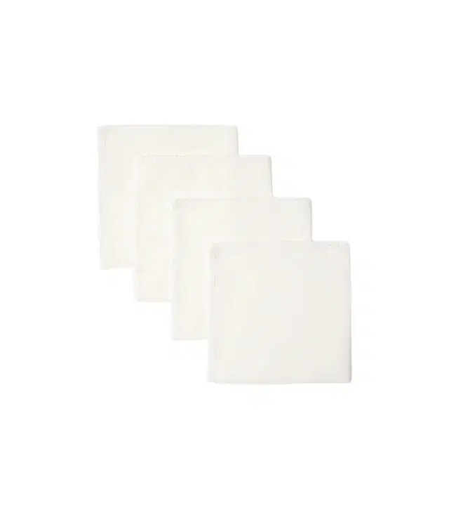 Once Milano Set of 4 lace-trimmed linen napkins