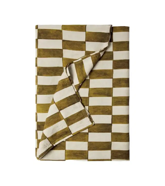 Once Milano Checked linen tablecloth