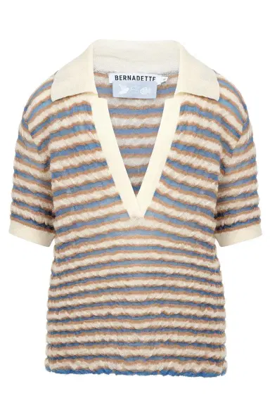 BERNADETTE Ophelia Pullover - Blue Beige Stripe | Thumbnail 1