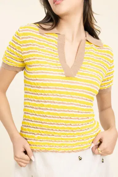 BERNADETTE Ophelia Pullover - Yellow Stripe | Thumbnail 3