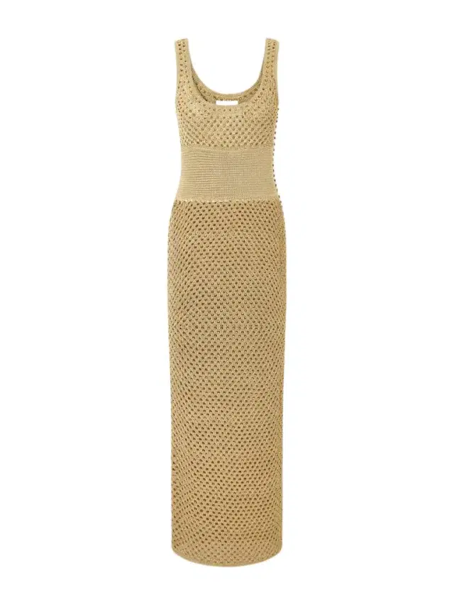 Vento Crystal-embellished Crocheted Midi Dress